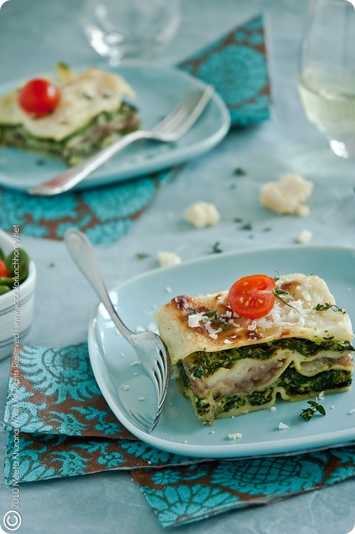 What's For Lunch Honey? Spinach and Caramelized Onion Lasagna